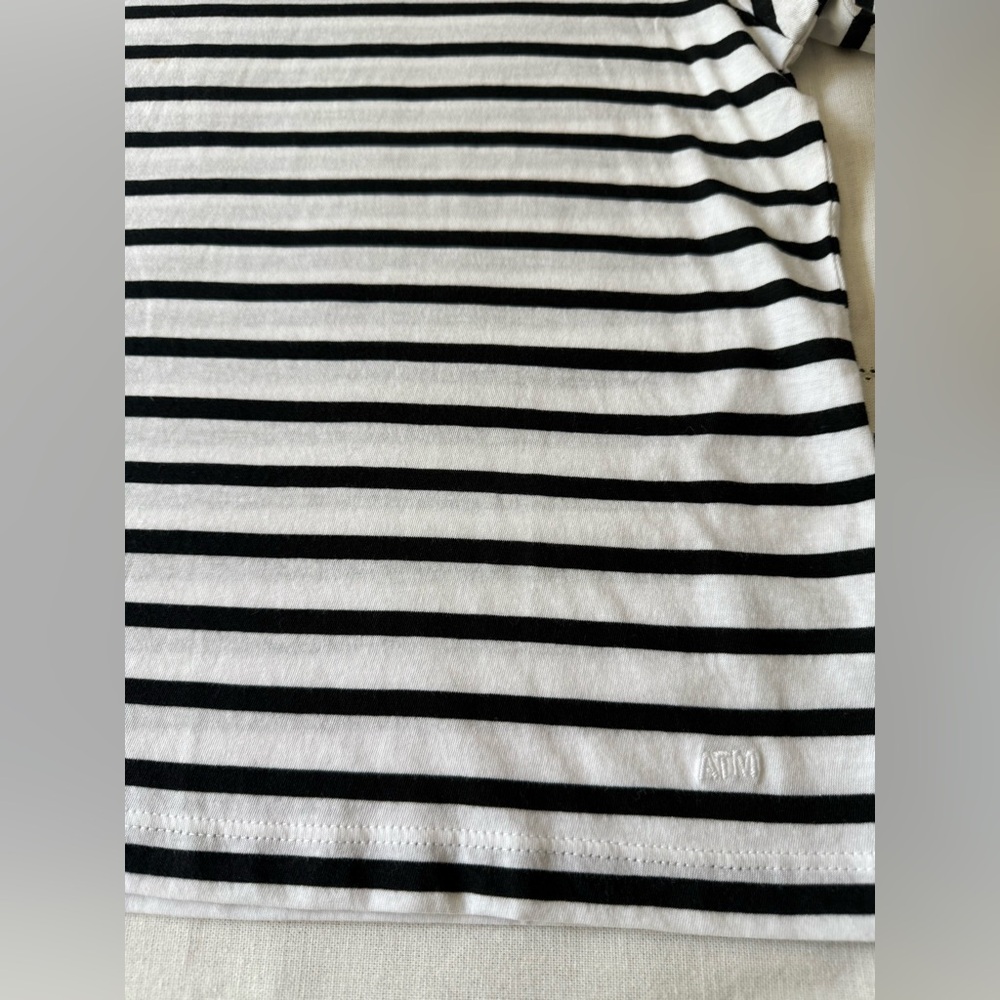 ATM Anthony Thomas Melillo Black and White Striped Tee classic‎ jersey S - Picture 7 of 13